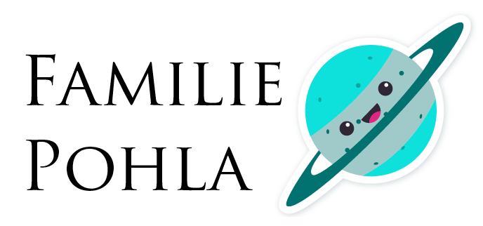 Logo Familie Pohla mit Smilie-Planet